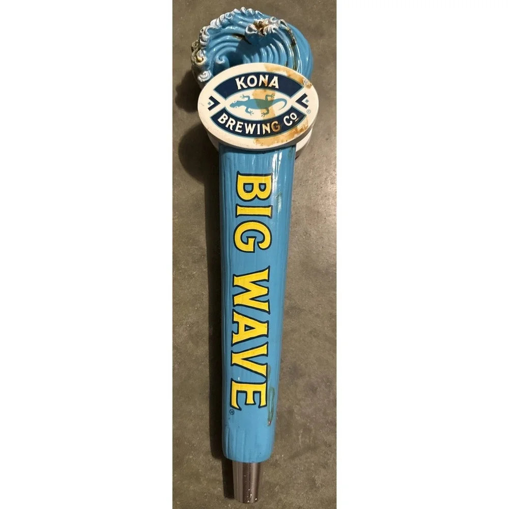 Kona Brewing CO. Beer Tap Handle Big Wave Blue 11.5